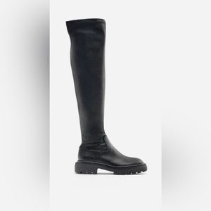 Zara over the knee lug sole boots